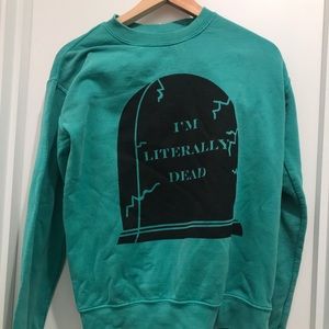 Sweatshirt with design on it.